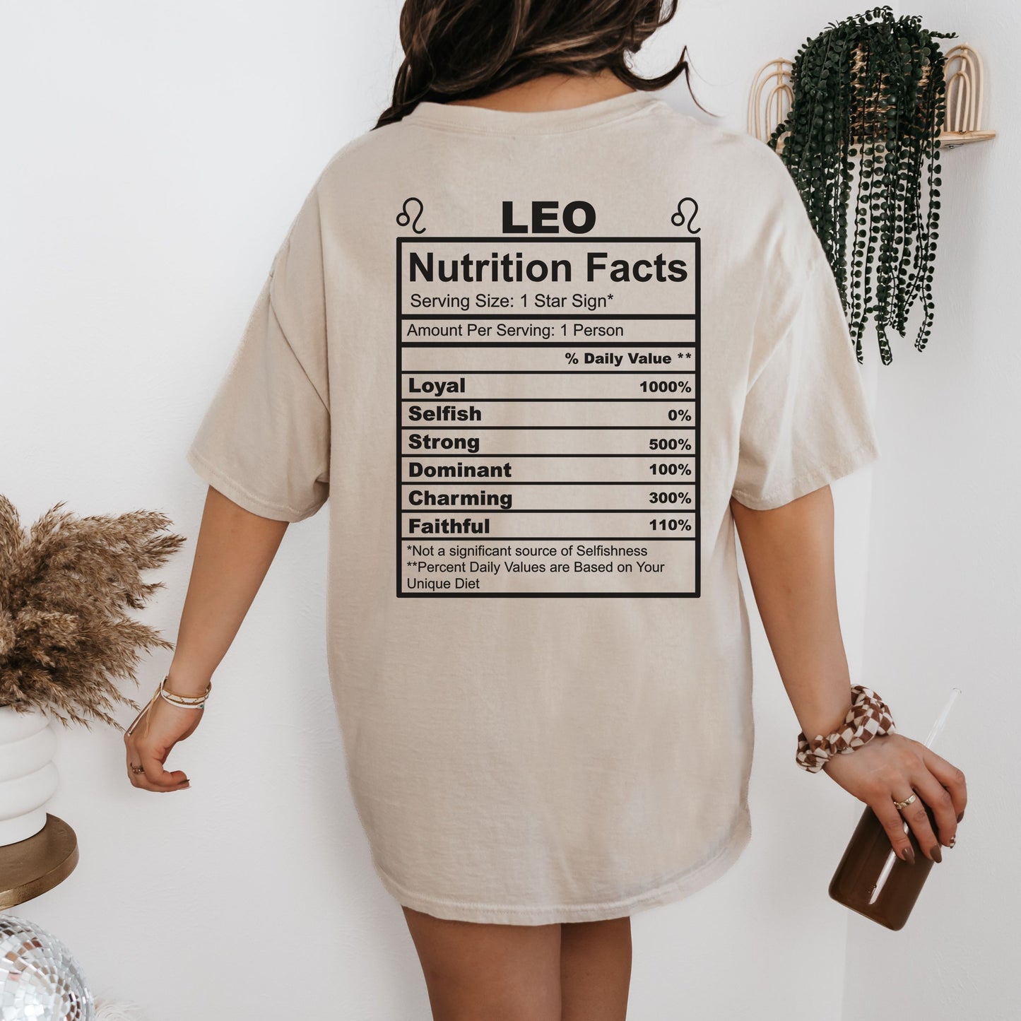 Leo Nutrition Facts T-Shirt, Zodiac Sign Tee, Astrology Shirt, Gift for Leo, Birthday Gift, Horoscope Apparel