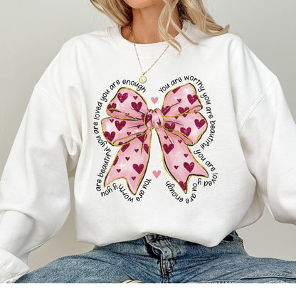 You Are Worthy Valentine Graphic Crewneck Sweatshirt