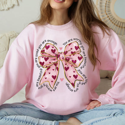 You Are Worthy Valentine Graphic Crewneck Sweatshirt