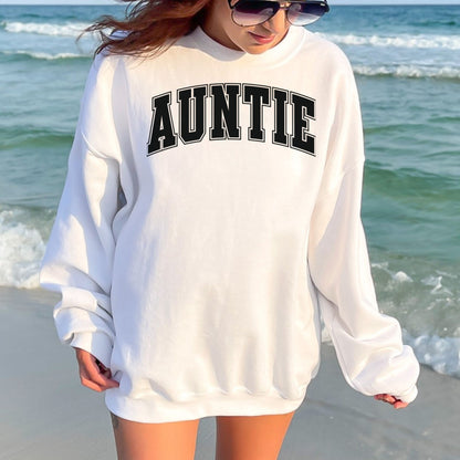 Retro College AUNTIE Graphic Crewneck Sweatshirt